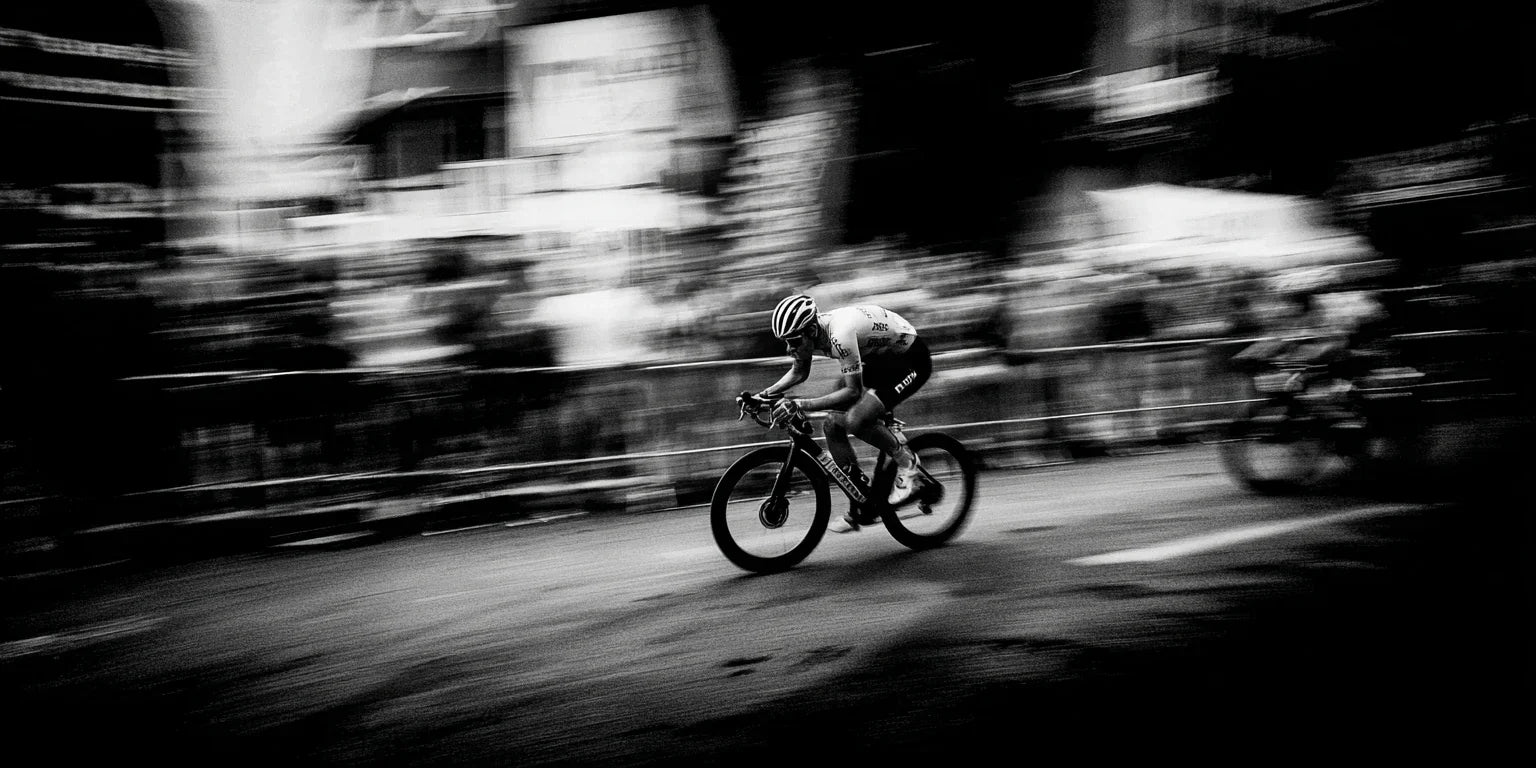 Tour de France cyclist racing in motion blur, stamox beetroot powder boosts endurance