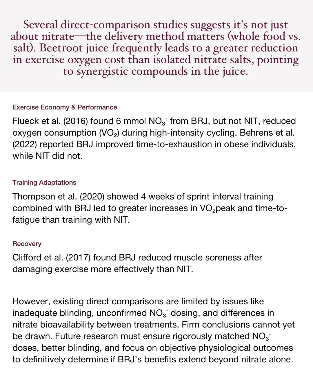 Scientific studies summary comparing exercise benefits of beetroot juice versus nitrate salts, highlighting stamox beetroot powder advantages for performance and recovery.