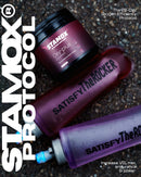 Stamox beetroot sport nutrition supplement for VO2 max with purple shaker bottles.