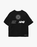 Black t-shirt with white sunburst, STX, Norway, and Stamox Beetroot Powder branding on back