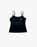Black camisole with Stamox Beetroot Powder logo and supplement branding on front