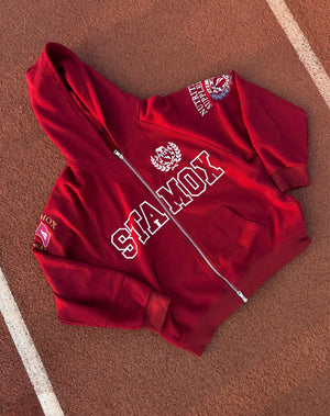 Hoodie Stamox Pesado com Fecho — Borgonha