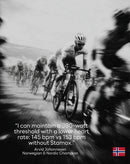Cyclists racing with Stamox beetroot powder for endurance & lower heart rate performance boost