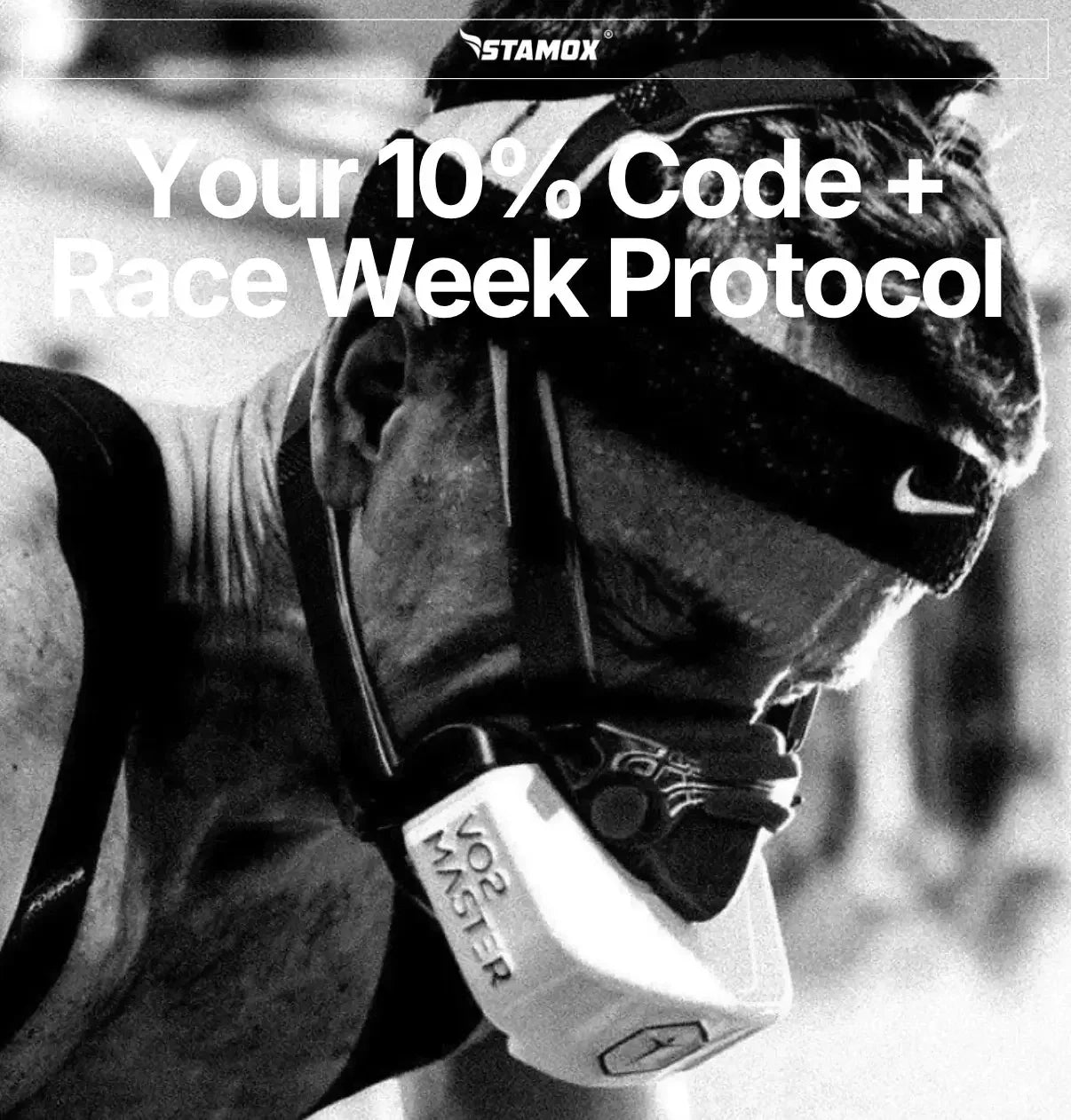 Athlete using VO2 Master device for race week performance tracking