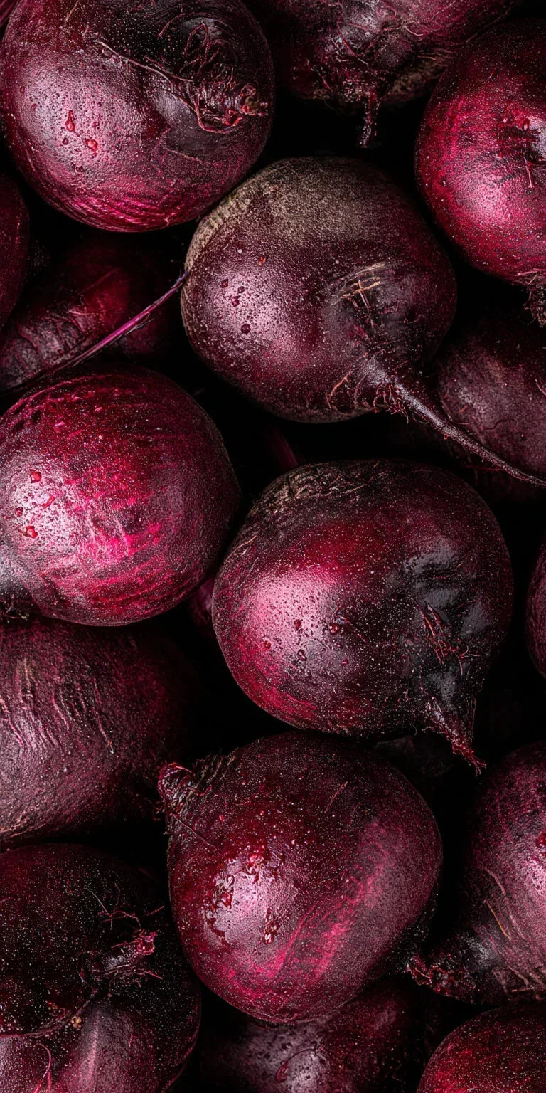 Close-up of fresh whole beetroot, main ingredient for stamox beetroot powder