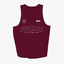 Maroon tank top with 'STAMOX' branding on a white background
